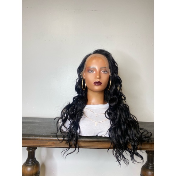 8. JEWEL | 13 X 6 BLACK DEEP WAVE FREE PART LACE FRONT WIG - Picture 3 of 5